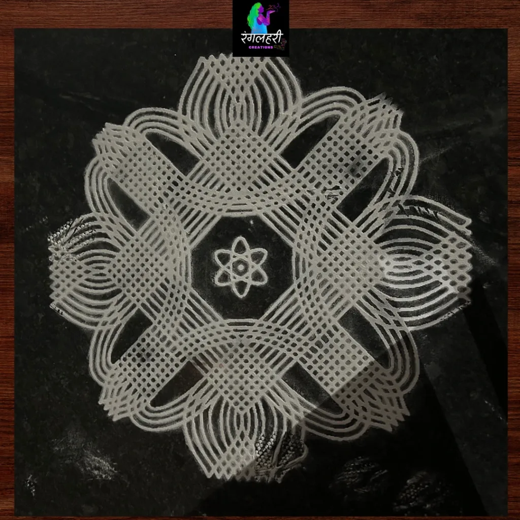 WJ3002 : 30 by 30 Inch Biggest Kolam Rangoli Stencil after draw