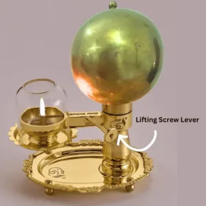 Full Brass Akhand Diya with Adjustable Bati : 500ML